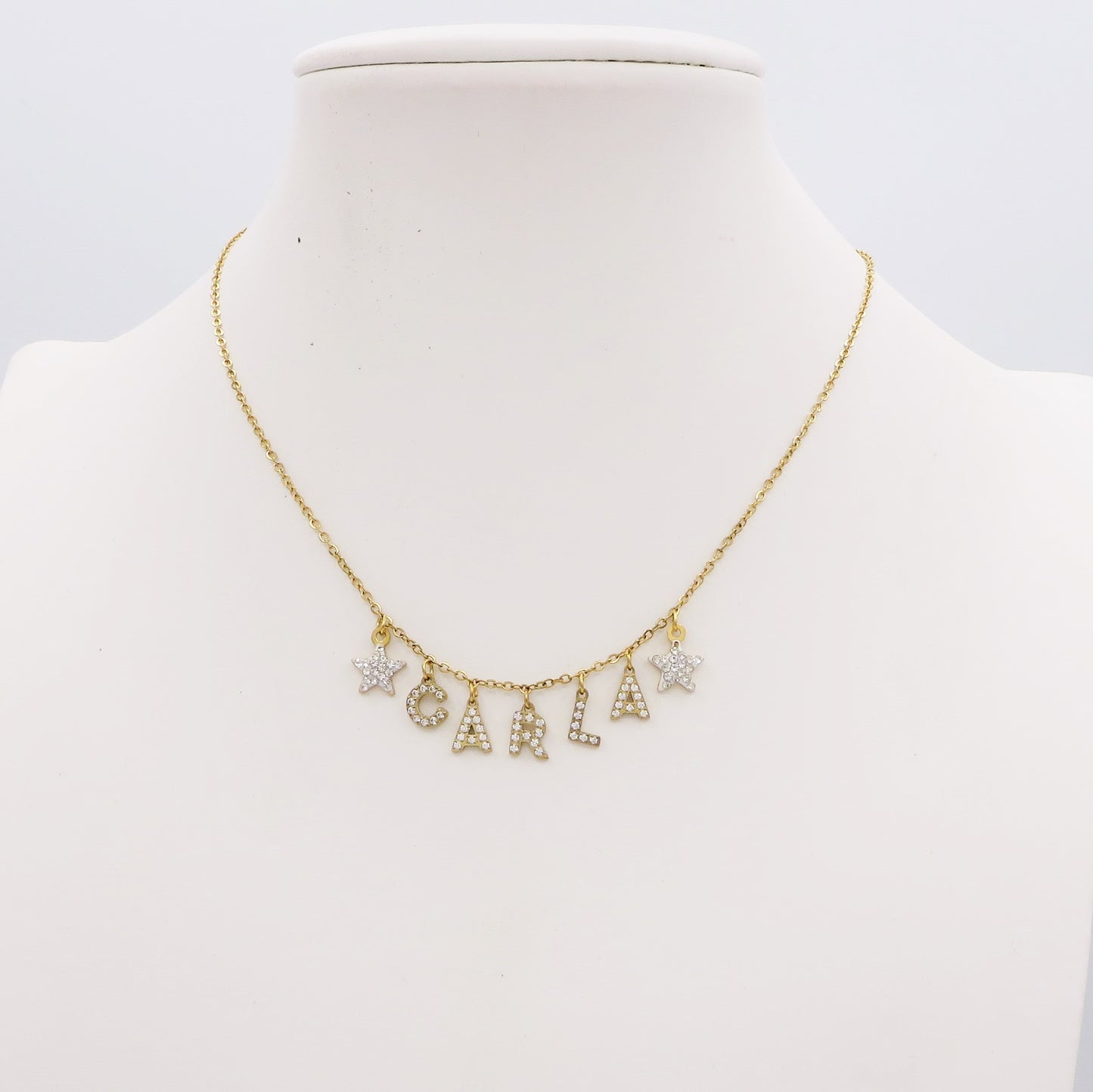 Collana Nome personalizzato zirconato in Acciaio Inossidabile