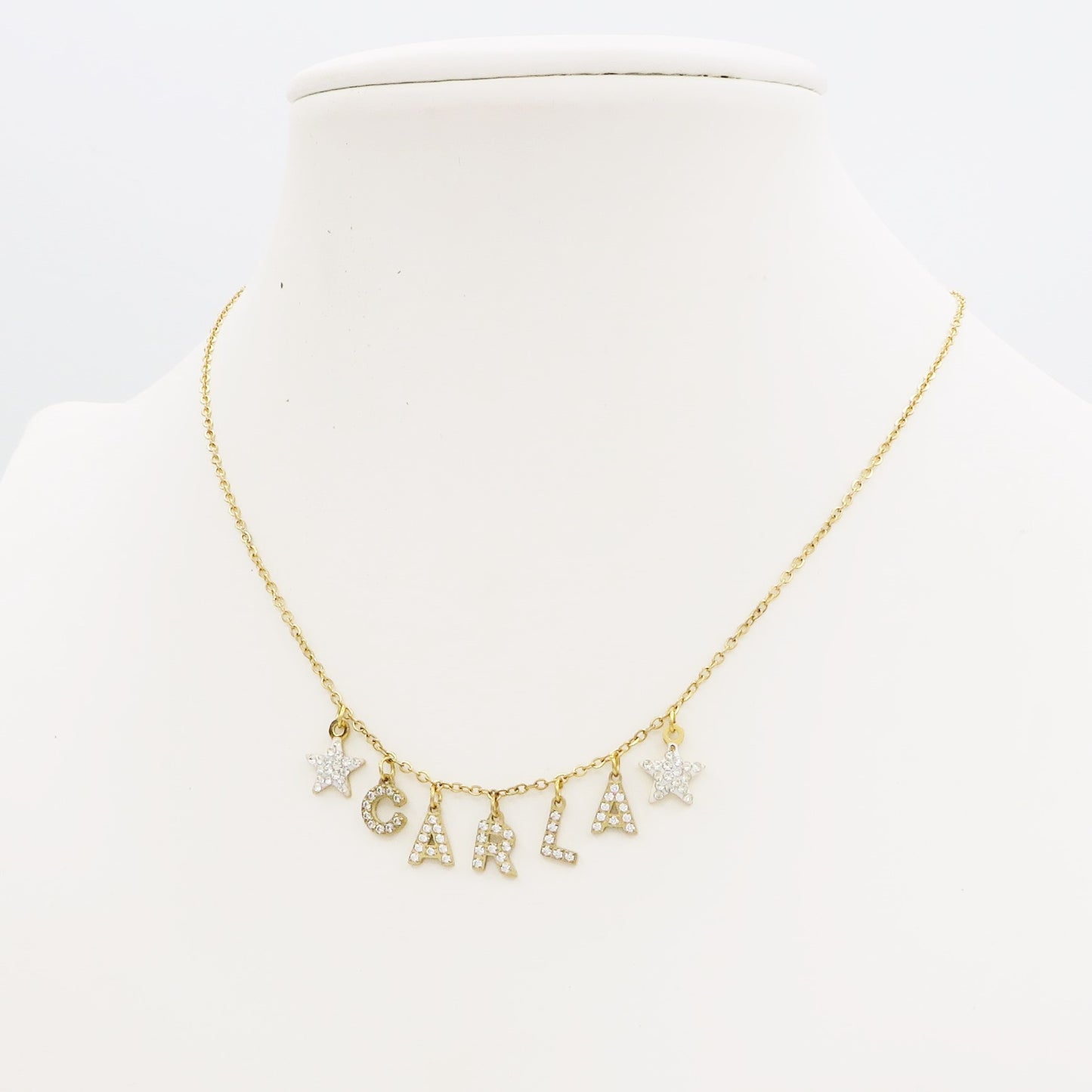 Collana Nome personalizzato zirconato in Acciaio Inossidabile