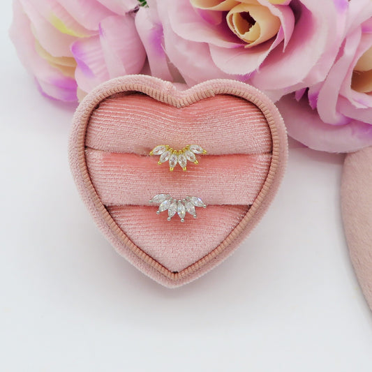 Marquise PIERCING - TITANIO G23 e ACCIAIO INOSSIDABILE chirurgico 316L - con cubic zirconia per Helix, Trago, Flat e Lobo