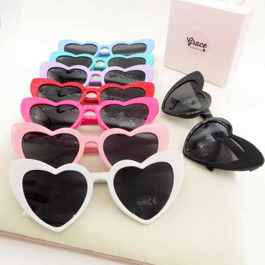 BETH - Occhiali da sole a cuore UV400 con custodia