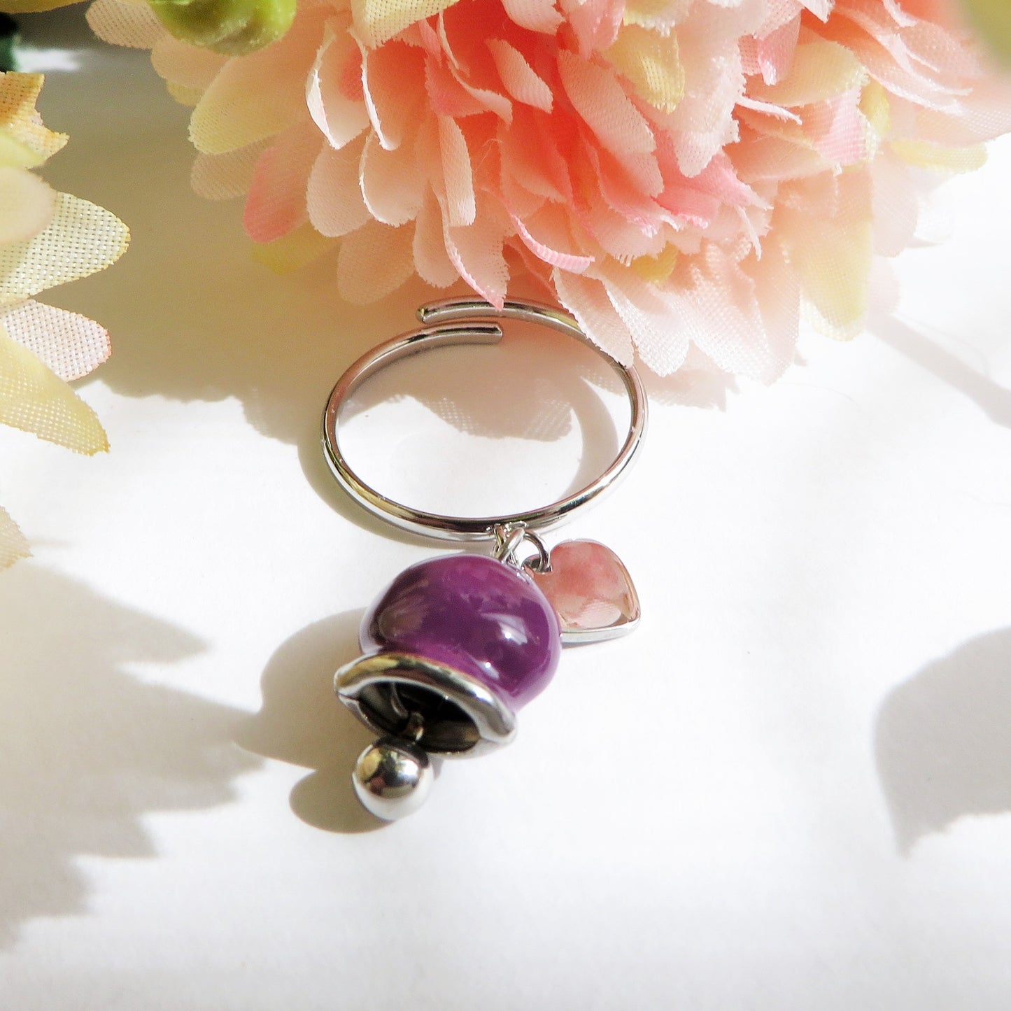 TINKERBELL COLOURS ~ ACCIAIO INOSSIDABILE ~ Anello con campanella Smaltata