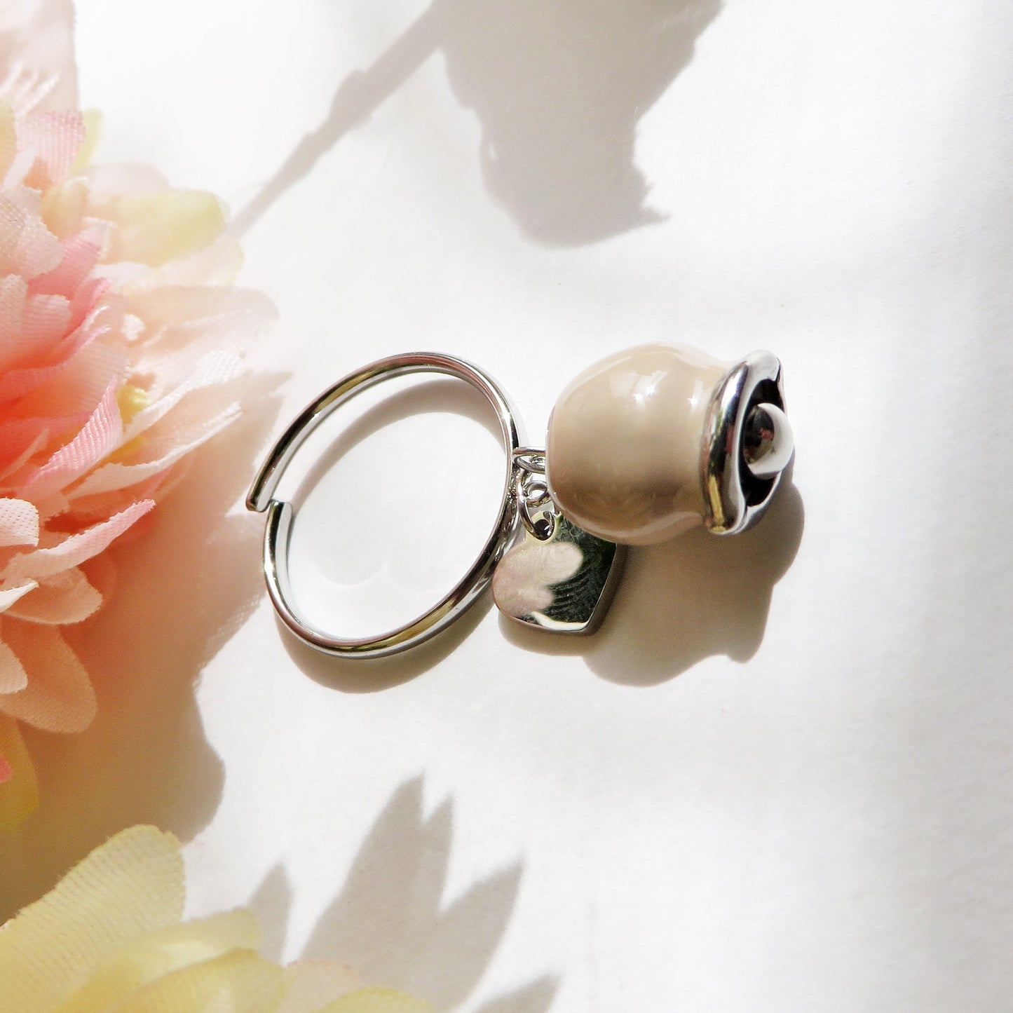 TINKERBELL COLOURS ~ ACCIAIO INOSSIDABILE ~ Anello con campanella Smaltata