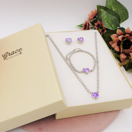 TIANA SET 3PZ - collana bracciale e orecchini in cubic zirconia