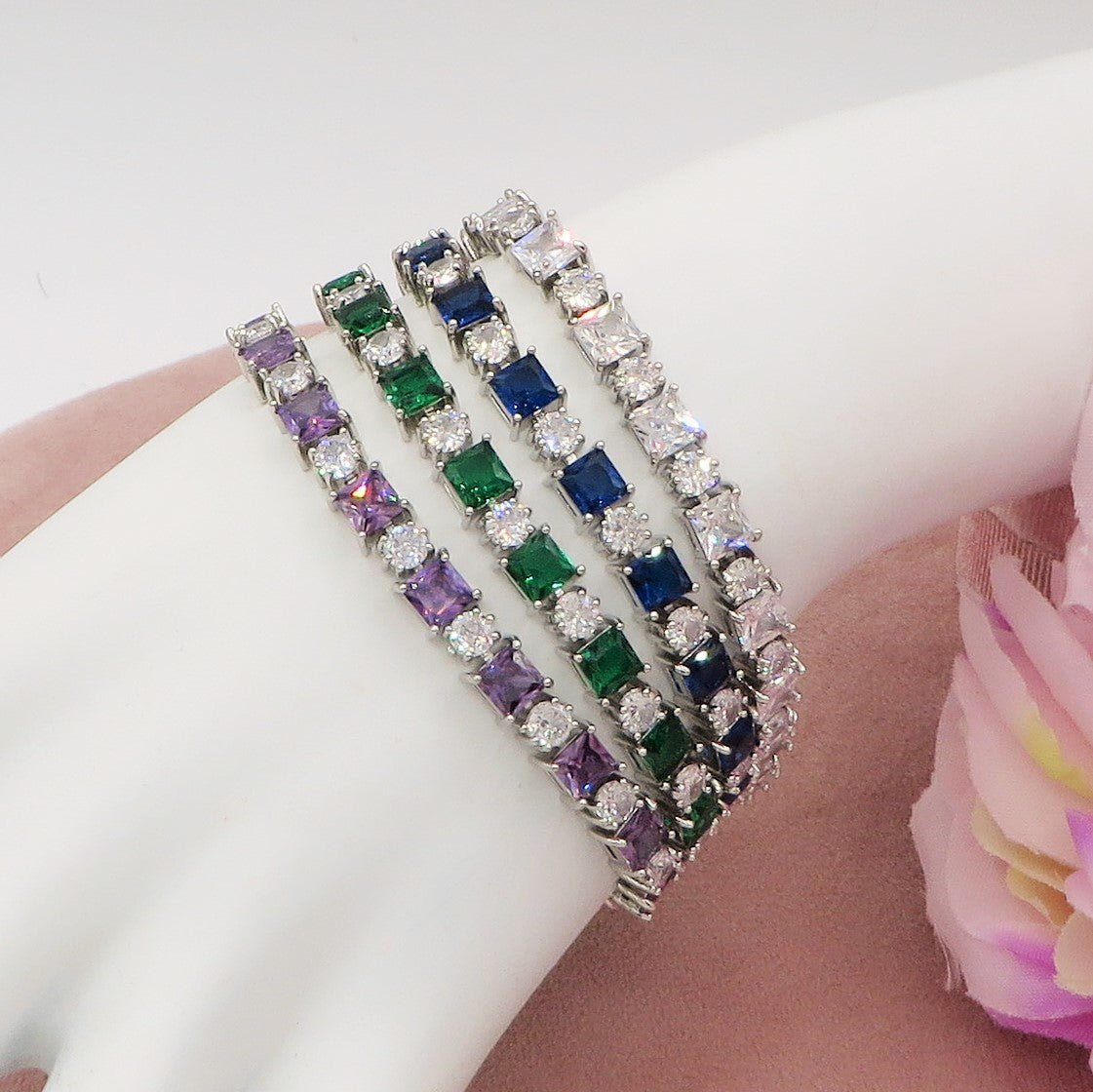 ARIANA - Bracciale Tennis con Cubic Zirconia colours