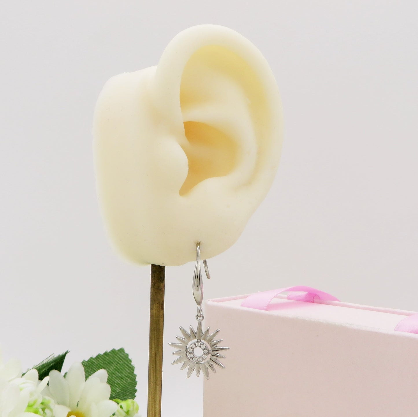 YOU'RE MY SUN monachella ~ Orecchini a monachella con sole e cubic zirconia in acciaio inossidabile
