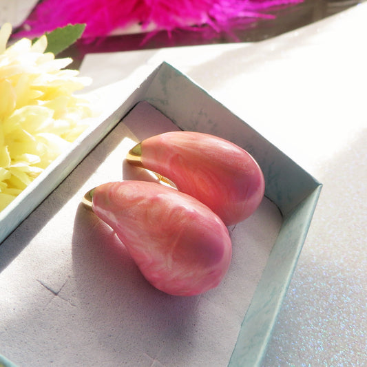 DROP GLITTERS ~ Orecchini goccia smaltati colori brillanti