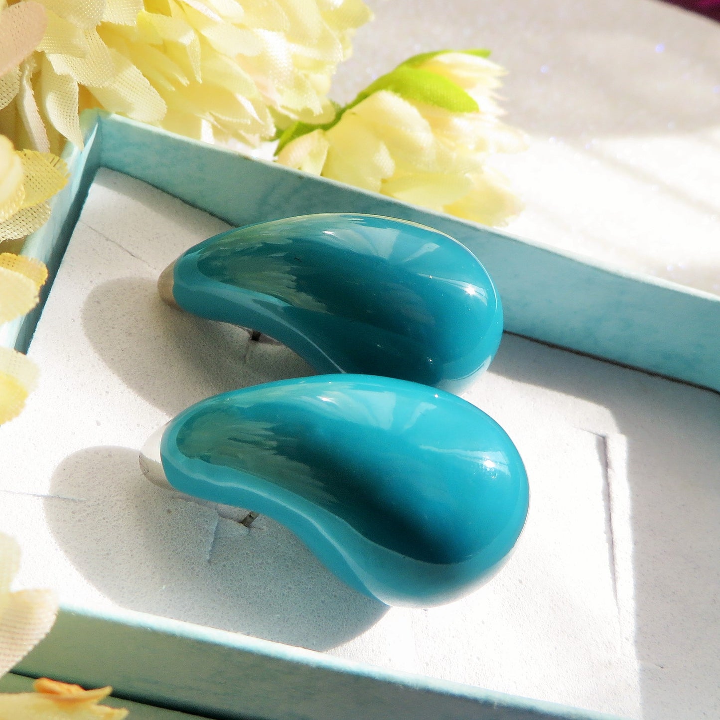 DROP SPRING COLOURS - ACCIAIO inossidabile ~ Paio Orecchini goccia bombe' smaltati