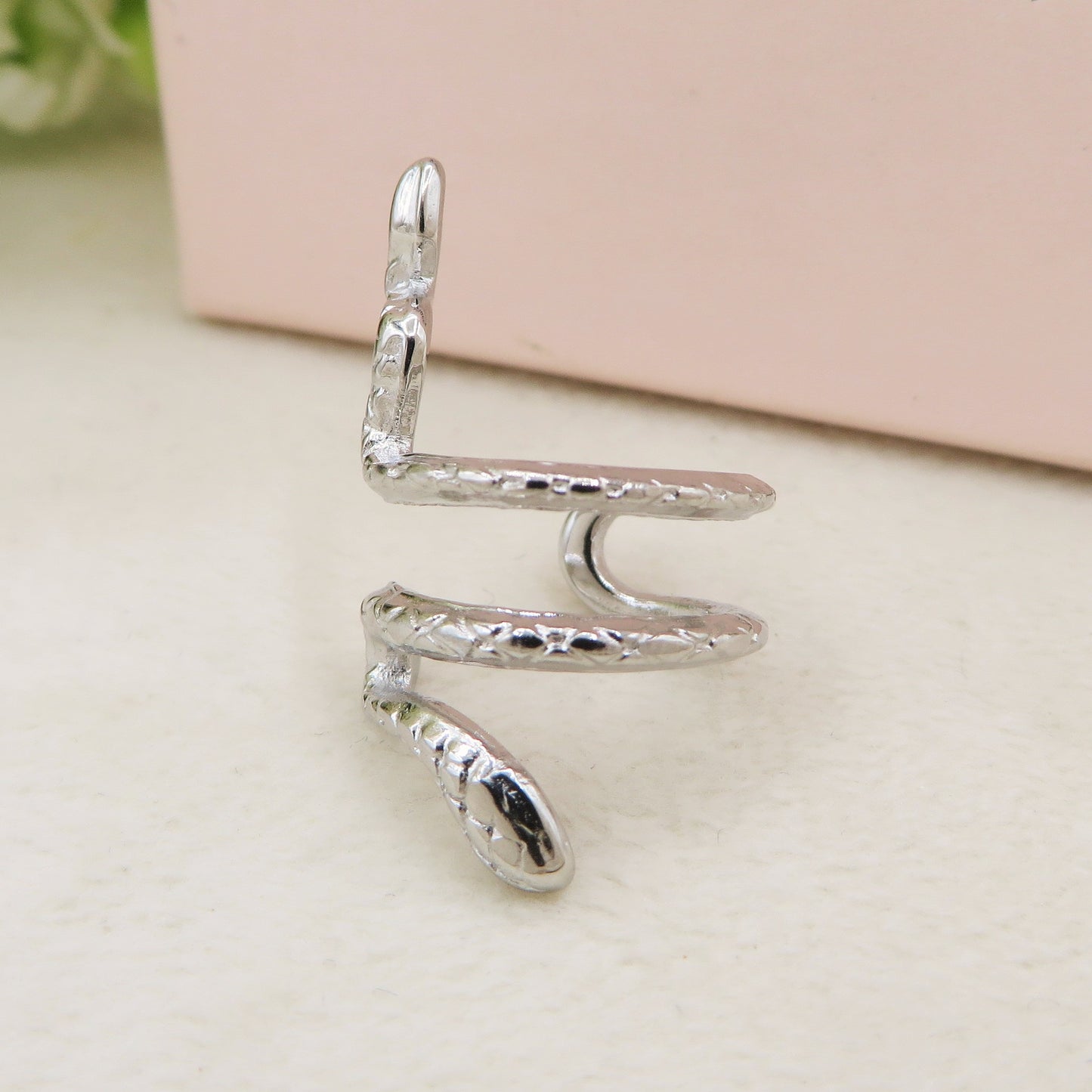 EVE EARCUFF Snake ~ ACCIAIO Inossidabile orecchino Senza buco