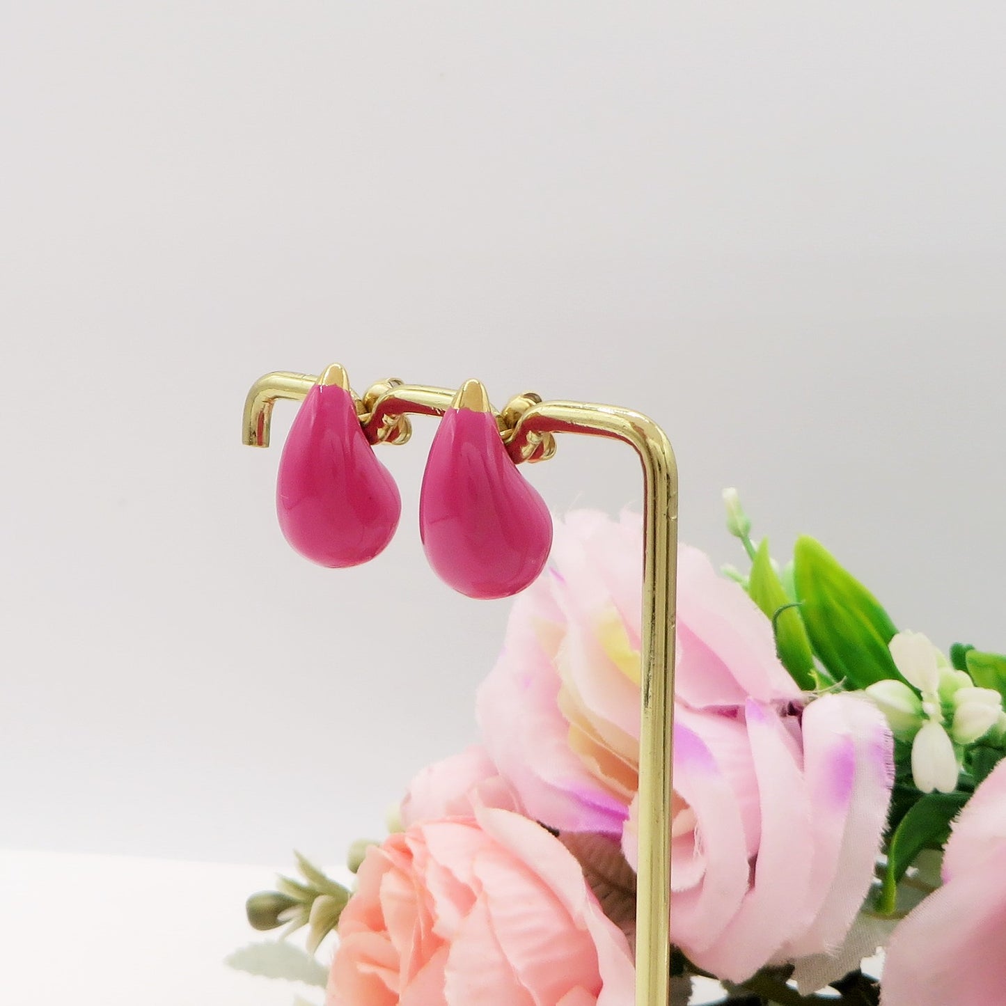 DROP SPRING COLOURS XS 2cm - ACCIAIO inossidabile ~ PAIO Orecchini goccia bombe' smaltati