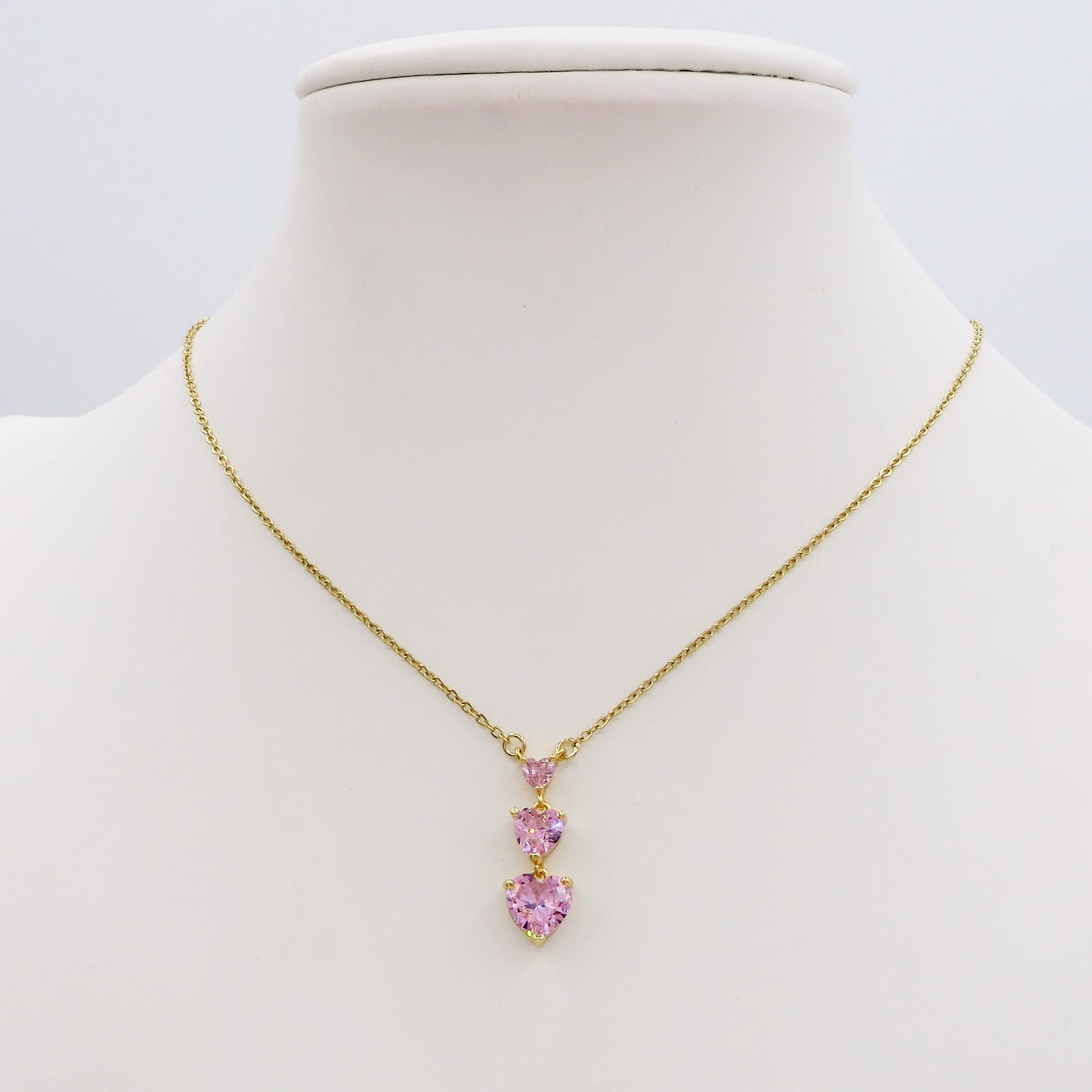 CHERIE triple hearts - ACCIAIO INOSSIDABILE - Collana con triplo cuore in cubic zirconia