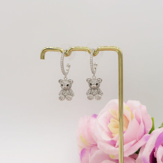 PADDINGTON - Orecchini pendenti in cubic zirconia a orsetto