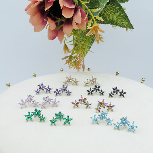 MILLIE ~ Orecchini flowers con cubic zirconia