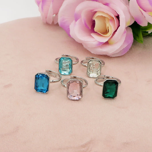 TAYLOR ~ Anello regolabile in ACCIAIO INOSSIDABILE con pietra