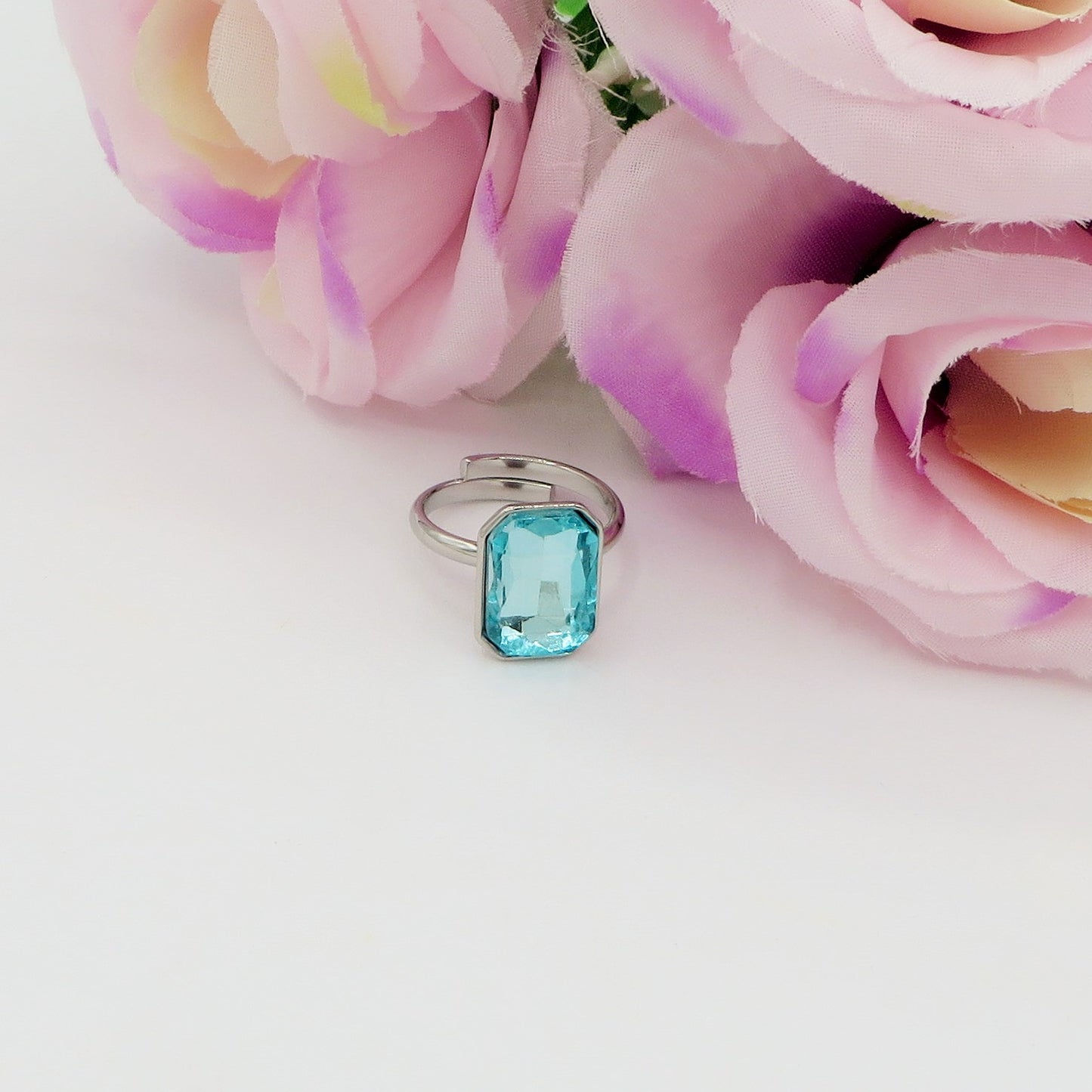 TAYLOR ~ Anello regolabile in ACCIAIO INOSSIDABILE con pietra