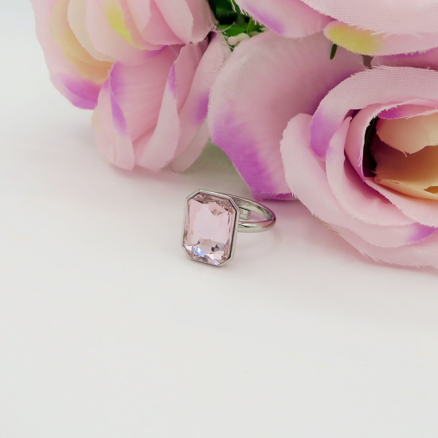 TAYLOR ~ Anello regolabile in ACCIAIO INOSSIDABILE con pietra
