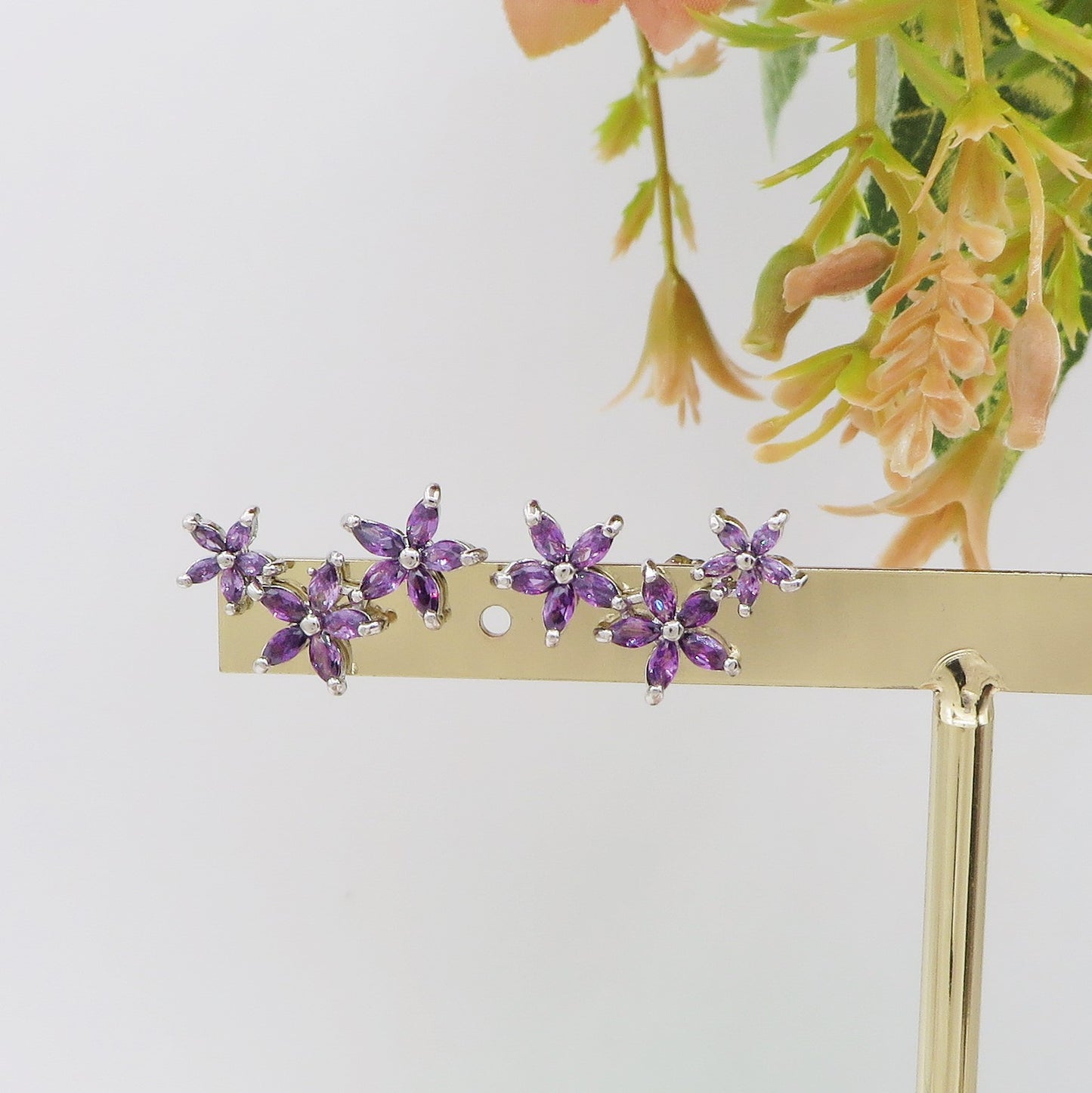 MILLIE ~ Orecchini flowers con cubic zirconia