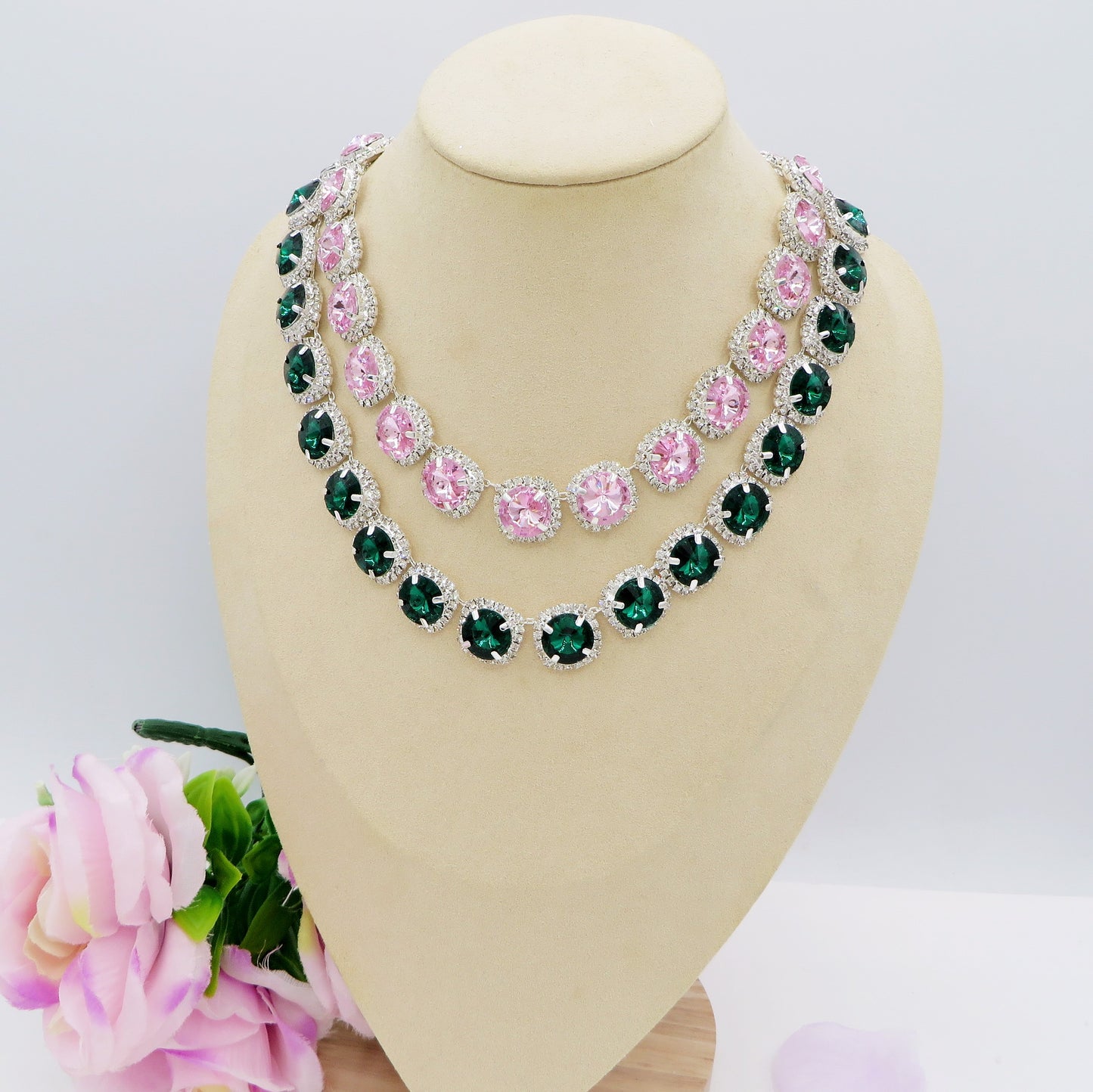 DELILAH COLOURS Collier Tennis - Collana con Cubic Zirconia rotondi