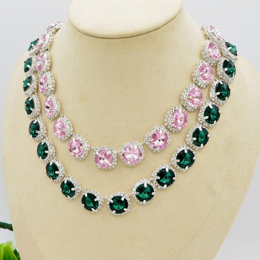 DELILAH COLOURS Collier Tennis - Collana con Cubic Zirconia rotondi