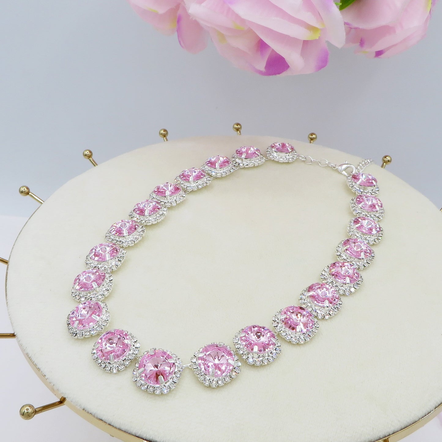 DELILAH COLOURS Collier Tennis - Collana con Cubic Zirconia rotondi