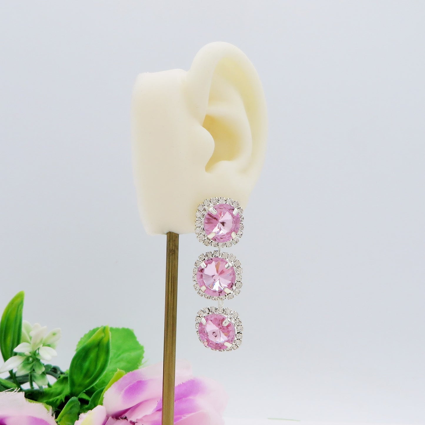 DELILAH PENDENTI COLOURS ~ Orecchini in Cubic Zirconia rotondo