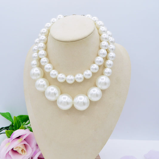 MAXI PEARLS DEGRADE - SET 2 Collane perle XL girocollo degrade'