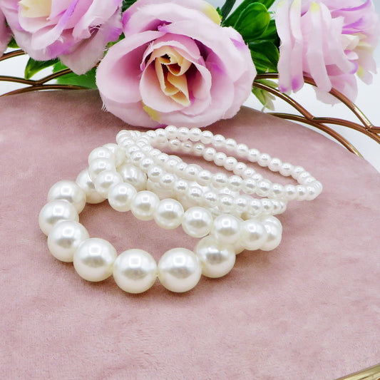 PEARLS DEGRADE' - set Bracciali in maxi perle elasticicizzati