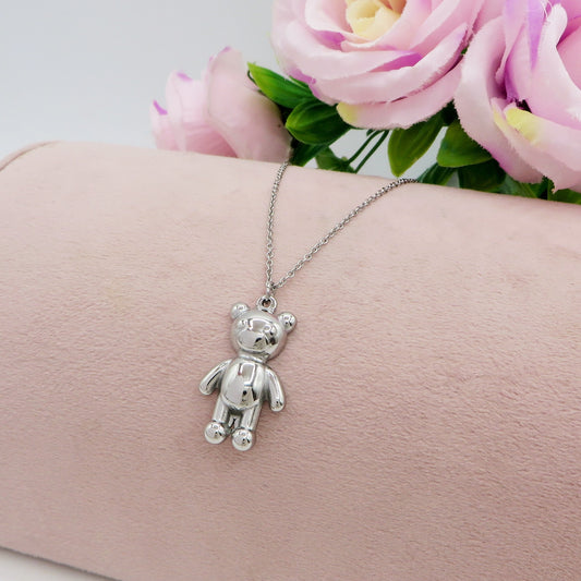 TEDDY big - Collana pendente orsetto in Acciaio inossidabile