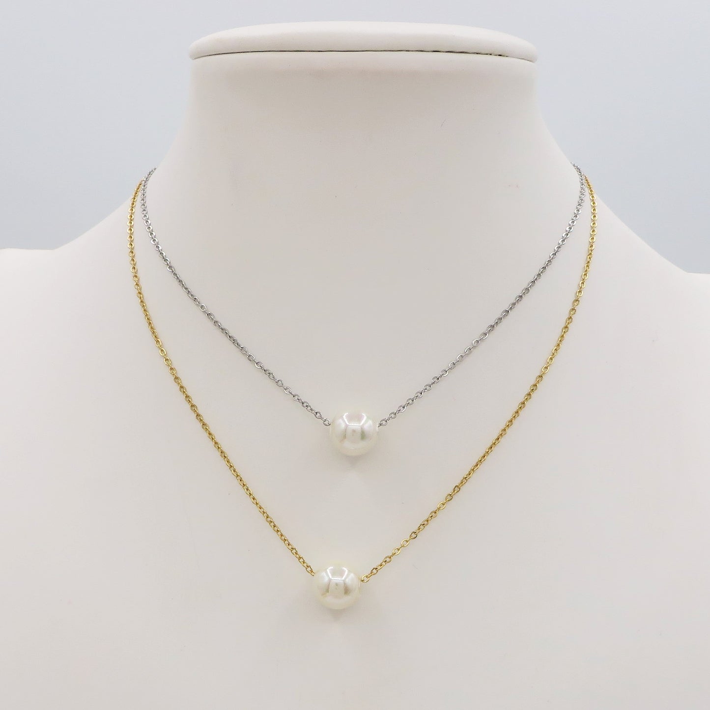 SOLITARIO PEARL - ACCIAIO INOSSIDABILE- collana con pendente solitario perla