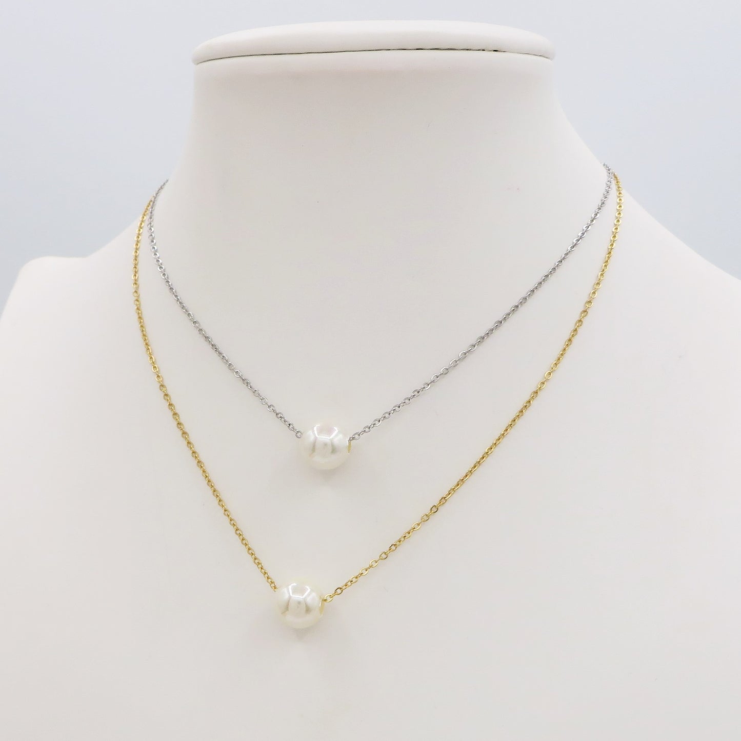 SOLITARIO PEARL - ACCIAIO INOSSIDABILE- collana con pendente solitario perla