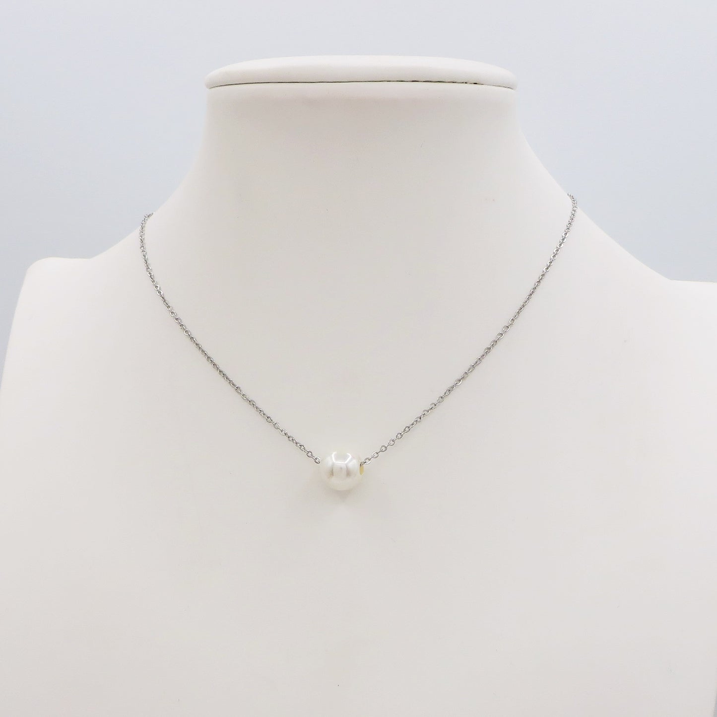 SOLITARIO PEARL - ACCIAIO INOSSIDABILE- collana con pendente solitario perla