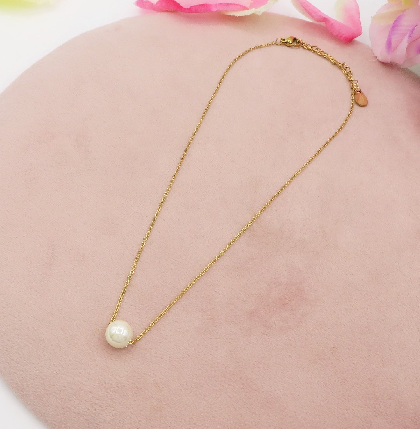 SOLITARIO PEARL - ACCIAIO INOSSIDABILE- collana con pendente solitario perla