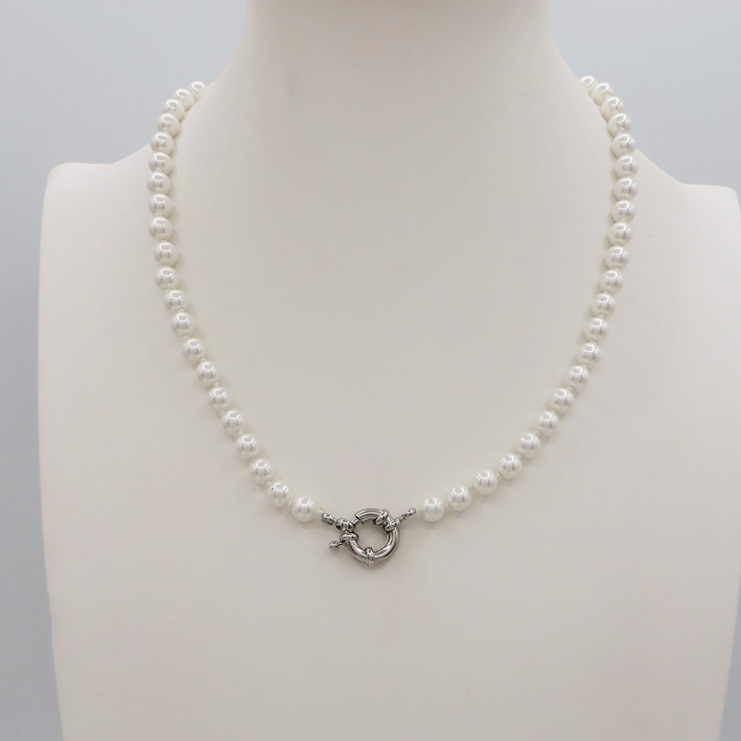 Collana perla PERSONALIZZATA ~ Timone con Doppia INIZIALE Zirconata in Acciaio inossidabile