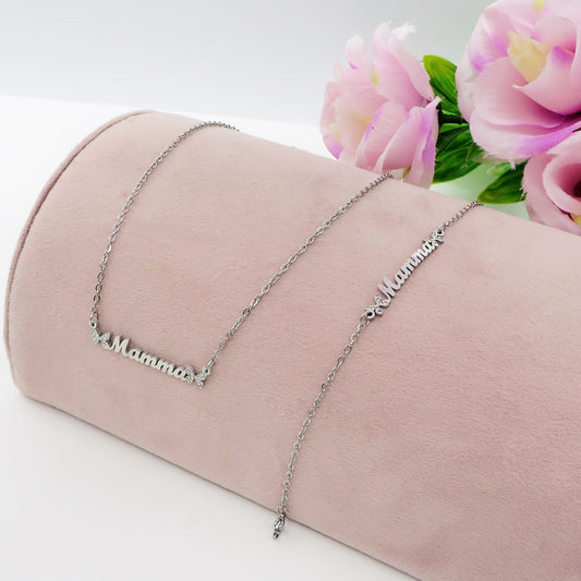 MAMMA BUTTERFLIES Collana e Bracciale Nome Personalizzato in ACCIAIO Inossidabile