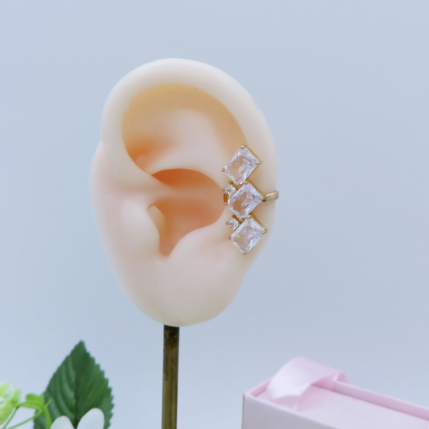 SIENNA EARCUFF ~ ACCIAIO Inossidabile orecchino Senza buco in cubic zirconia