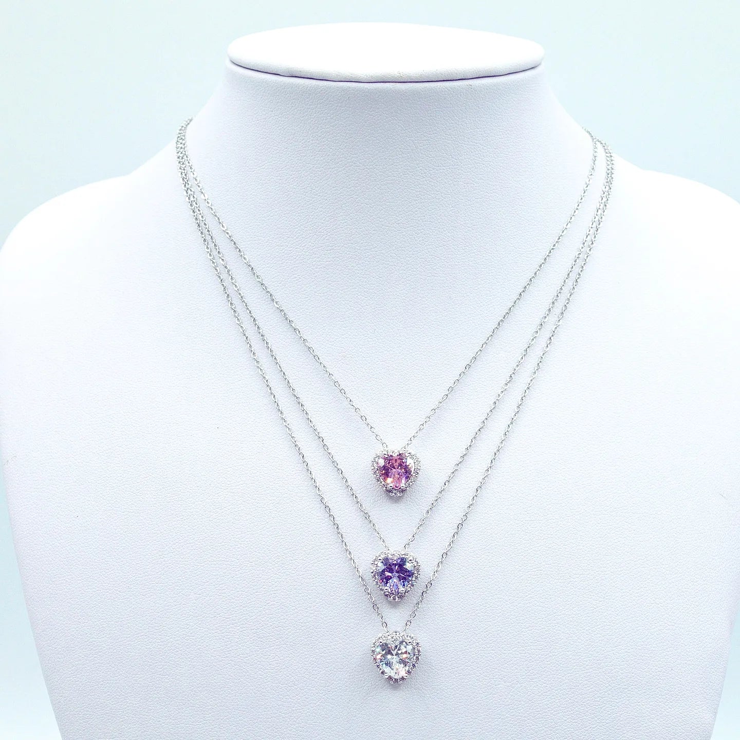 DIANA - ACCIAIO INOSSIDABILE- collana con pendente cuore in cubic zirconia