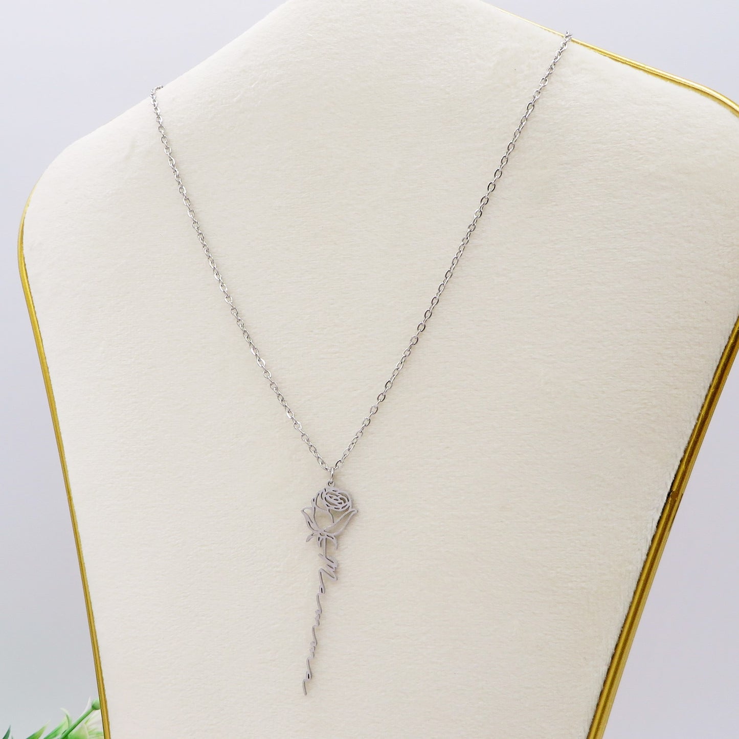 MAMMA FLOWERS Collana Nome Personalizzato in ACCIAIO Inossidabile