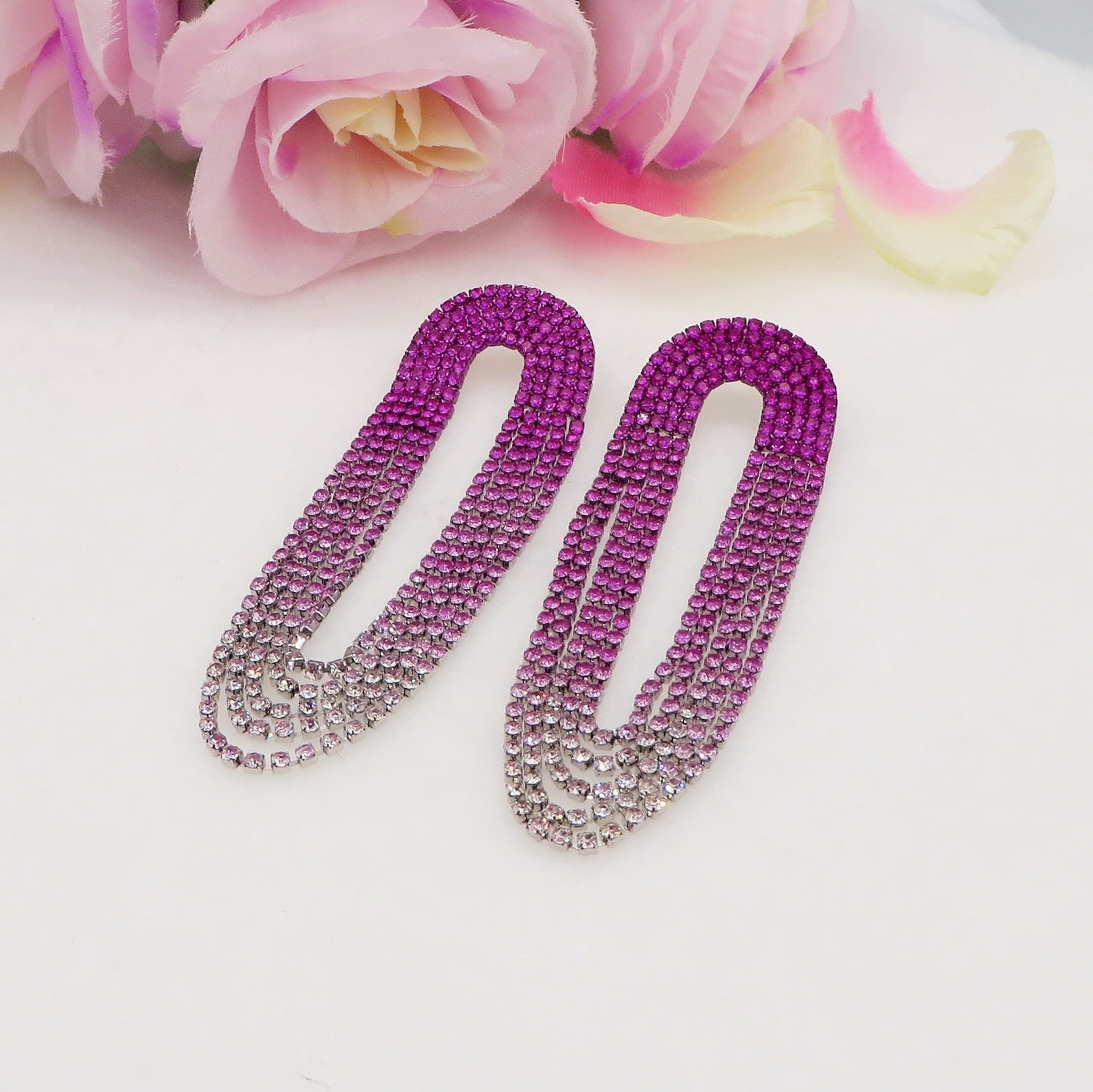 GABRIELLE ~ Orecchini a cascata in Cubic Zirconia
