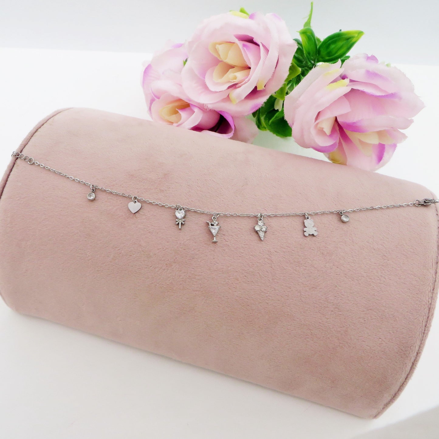CANDY CAVIGLIERA - in ACCIAIO inossidabile con pendenti in cubic zirconia
