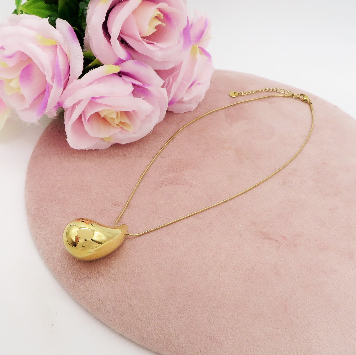 DROP ~ ACCIAIO INOSSIDABILE - Collana goccia bombè