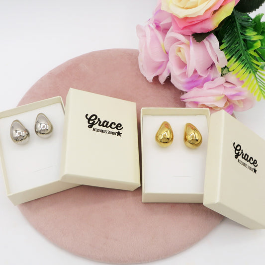 DROP - ACCIAIO INOSSIDABILE ~ Paio Orecchini goccia bombe'