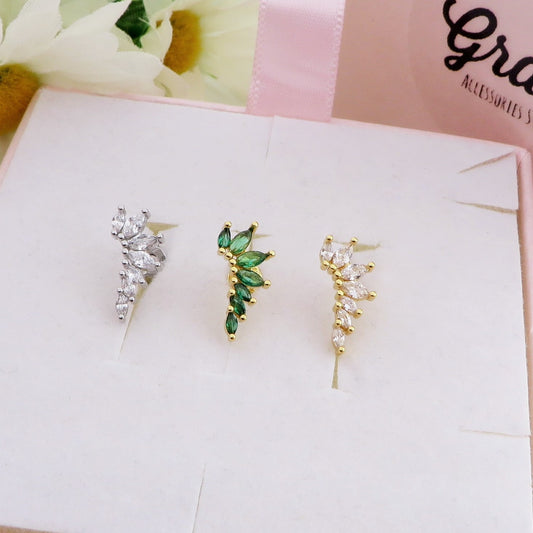 MARQUISE PIERCING ARGENTO 925 con cubic zirconia per Helix, Trago, Flat e Lobo