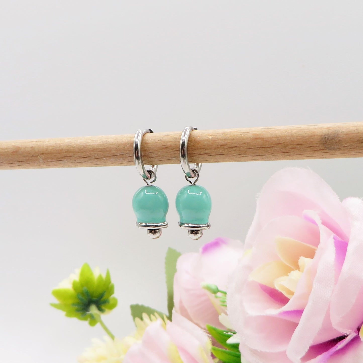 TINKERBELL HOOPS COLOURS ~ ACCIAIO INOSSIDABILE ~ Orecchini mini cerchi a campanella in ACCIAIO INOSSIDABILE