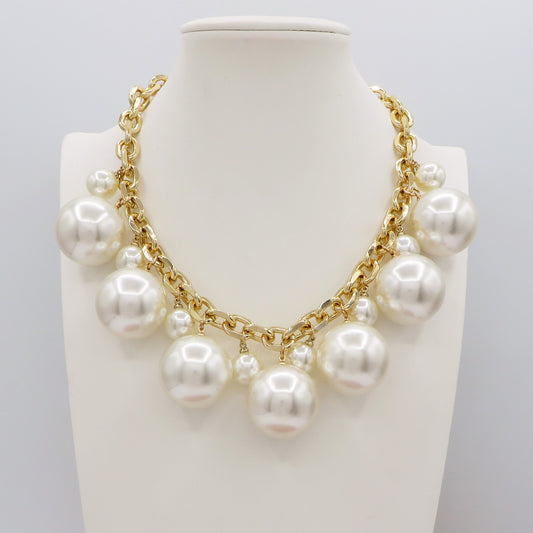 AMANDA - Collana perle XL e catena