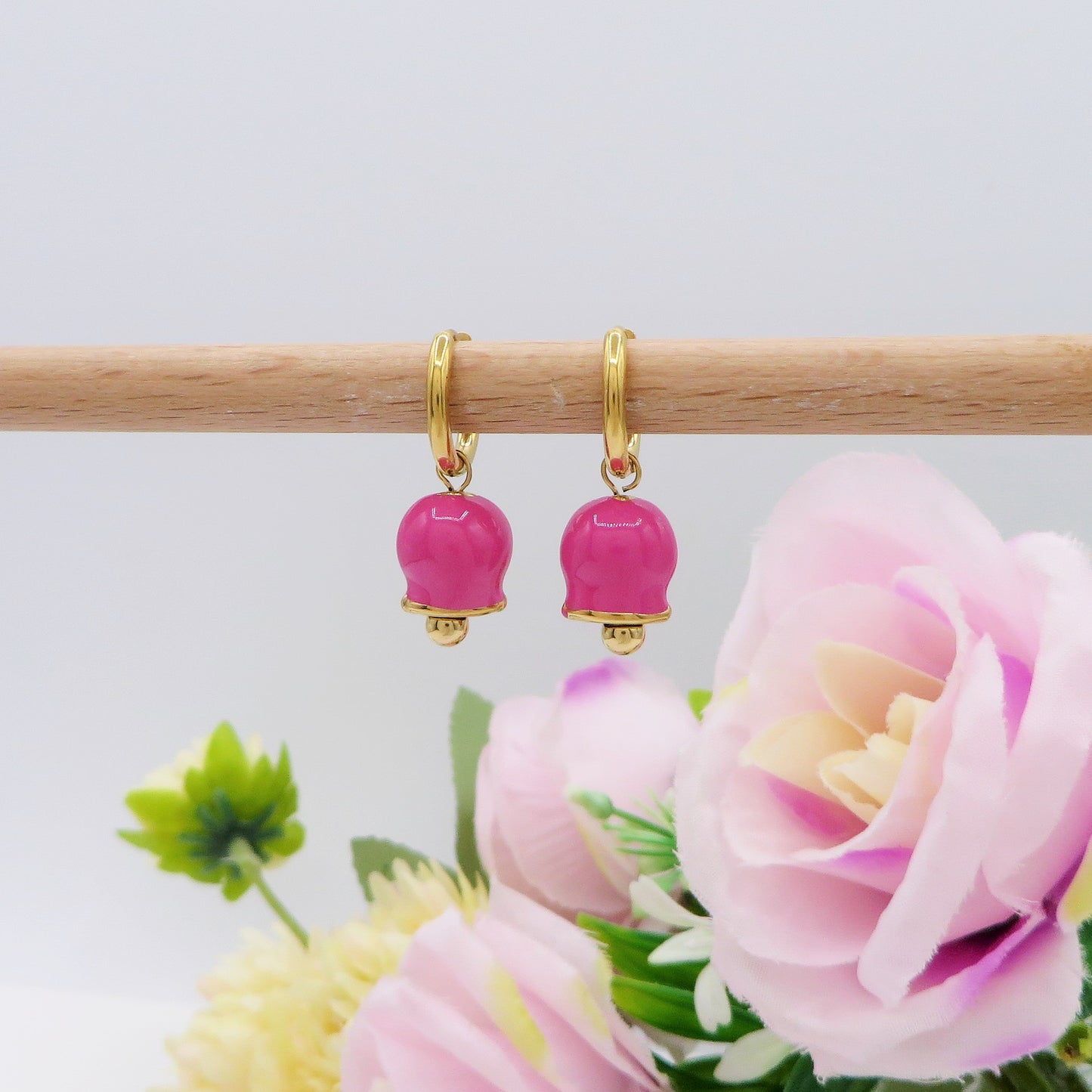 TINKERBELL HOOPS COLOURS ~ ACCIAIO INOSSIDABILE ~ Orecchini mini cerchi a campanella in ACCIAIO INOSSIDABILE