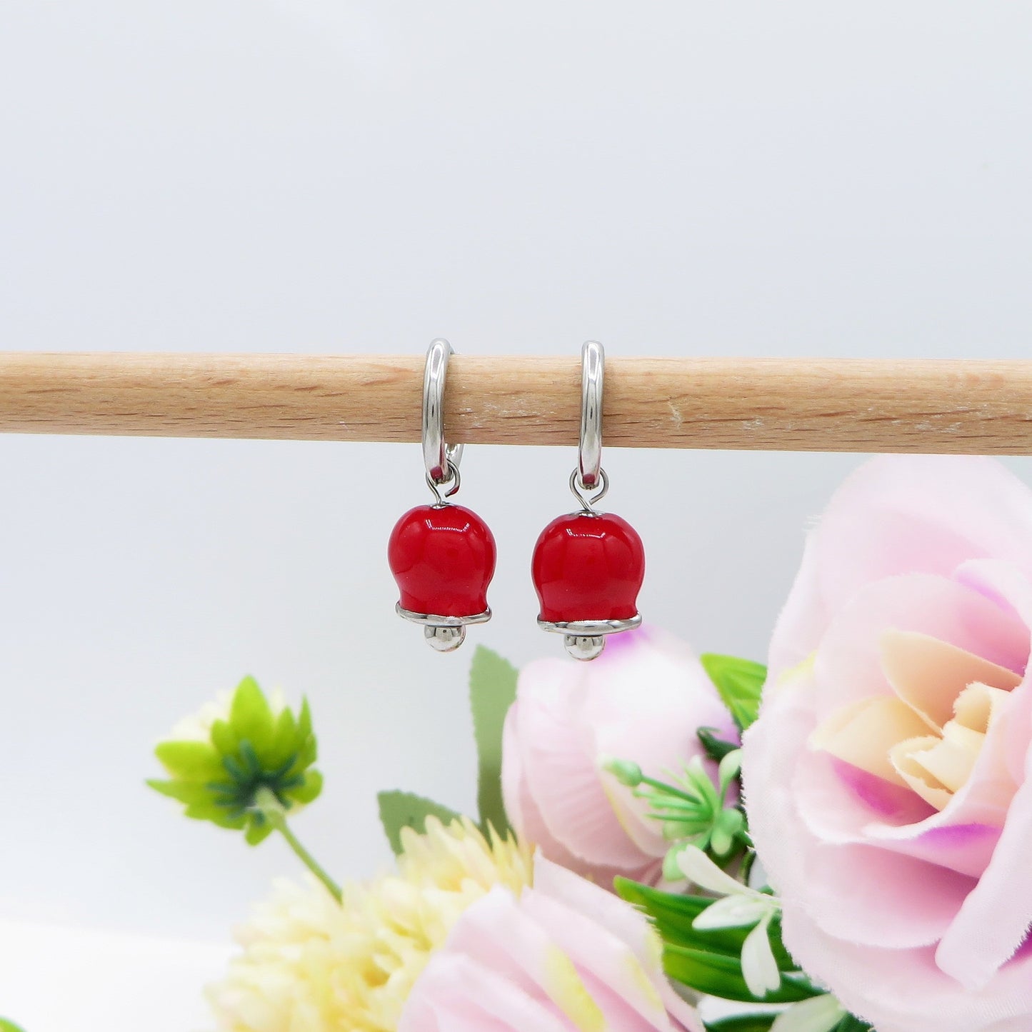TINKERBELL HOOPS COLOURS ~ ACCIAIO INOSSIDABILE ~ Orecchini mini cerchi a campanella in ACCIAIO INOSSIDABILE