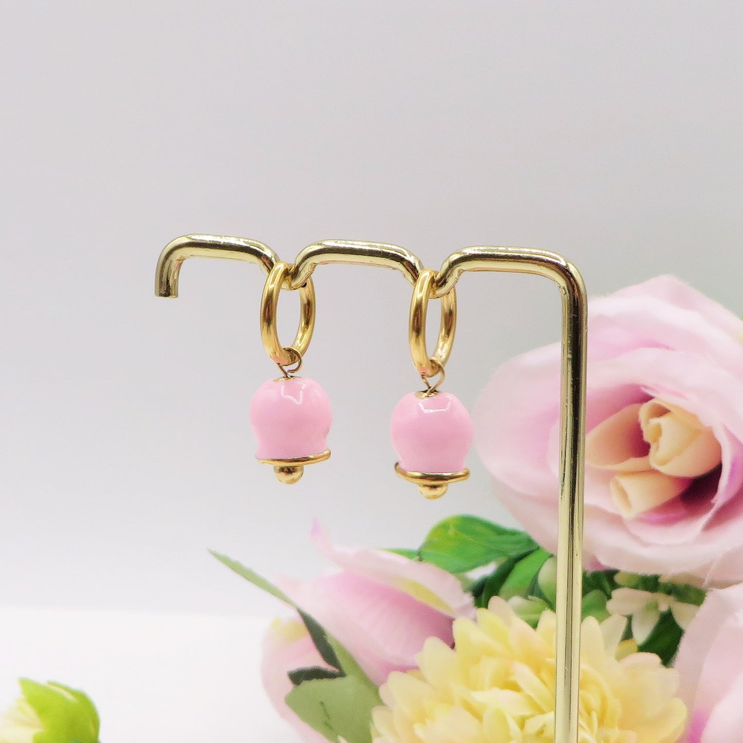 TINKERBELL HOOPS COLOURS ~ ACCIAIO INOSSIDABILE ~ Orecchini mini cerchi a campanella in ACCIAIO INOSSIDABILE