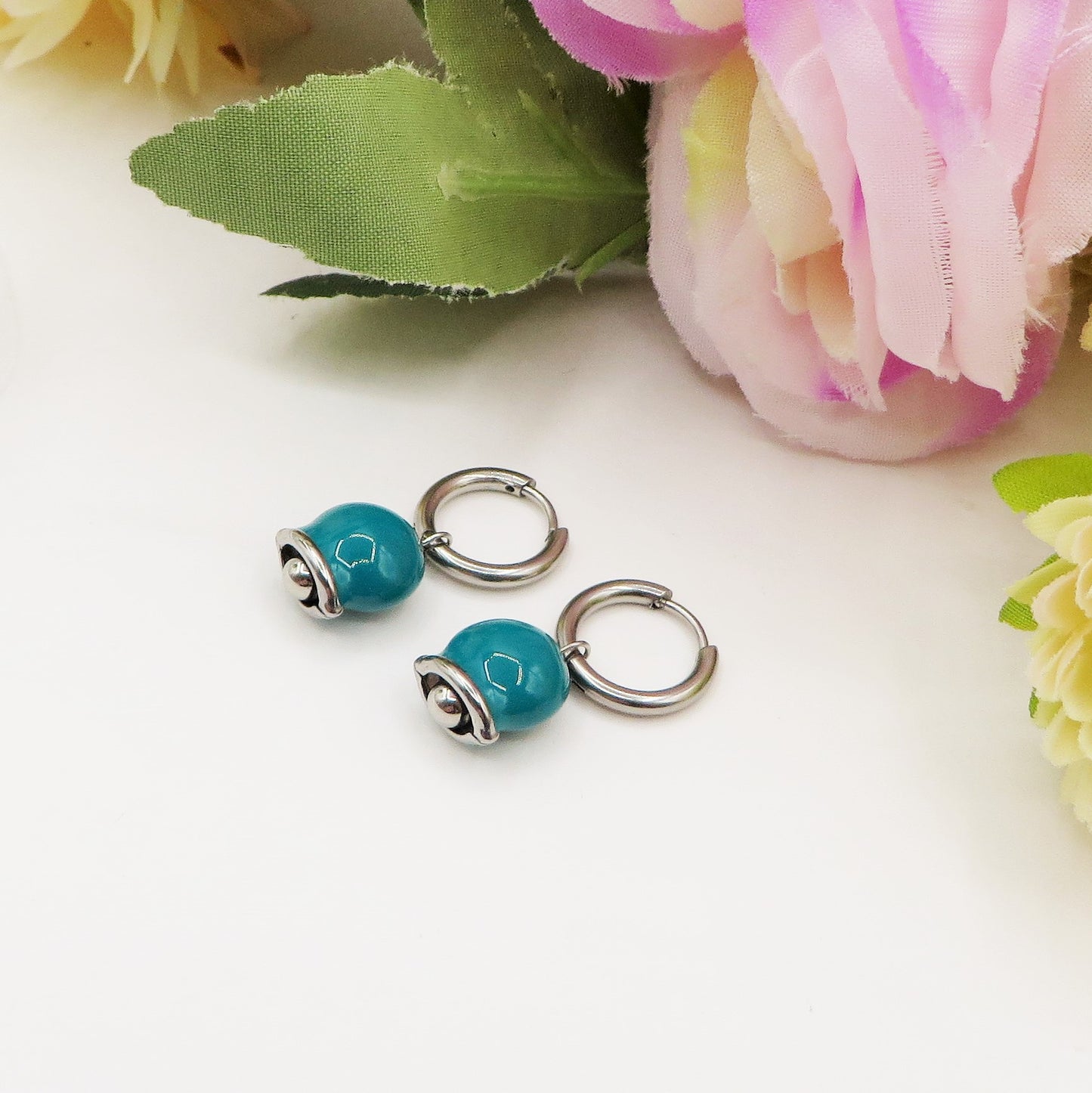 TINKERBELL HOOPS COLOURS ~ ACCIAIO INOSSIDABILE ~ Orecchini mini cerchi a campanella in ACCIAIO INOSSIDABILE