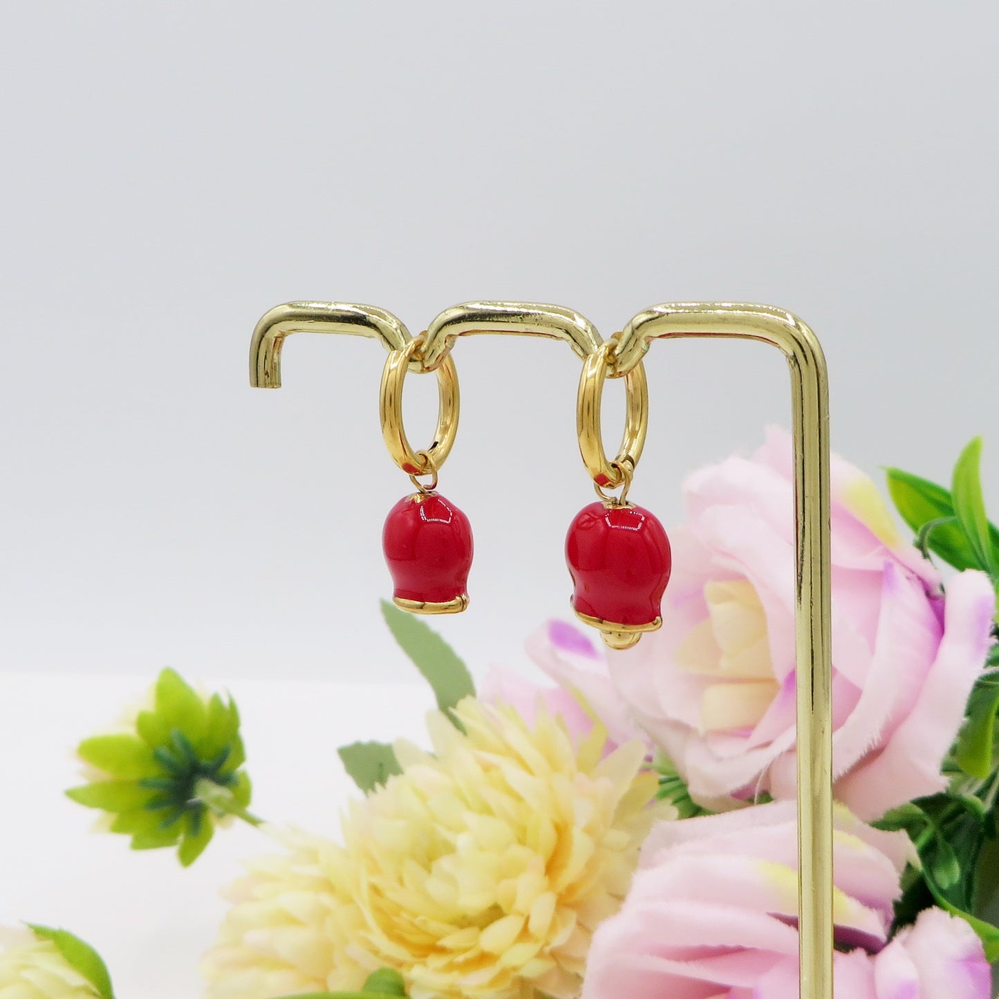TINKERBELL HOOPS COLOURS ~ ACCIAIO INOSSIDABILE ~ Orecchini mini cerchi a campanella in ACCIAIO INOSSIDABILE