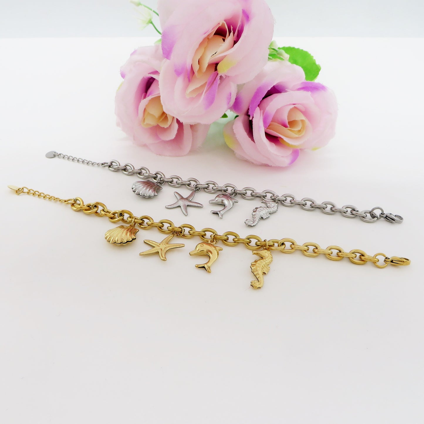 ANTIGUA - Bracciale con charms marini ACCIAIO INOSSIDABILE