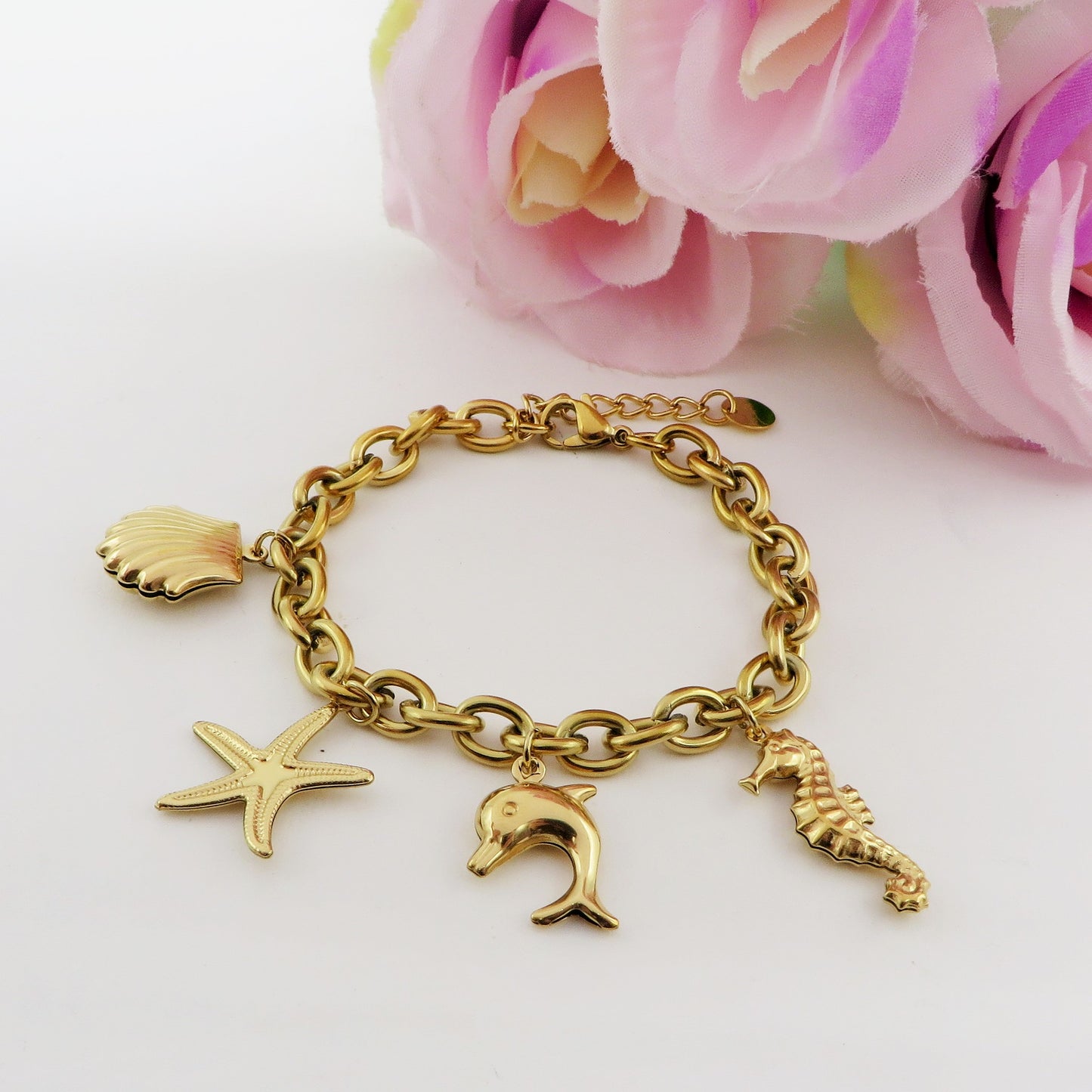 ANTIGUA - Bracciale con charms marini ACCIAIO INOSSIDABILE